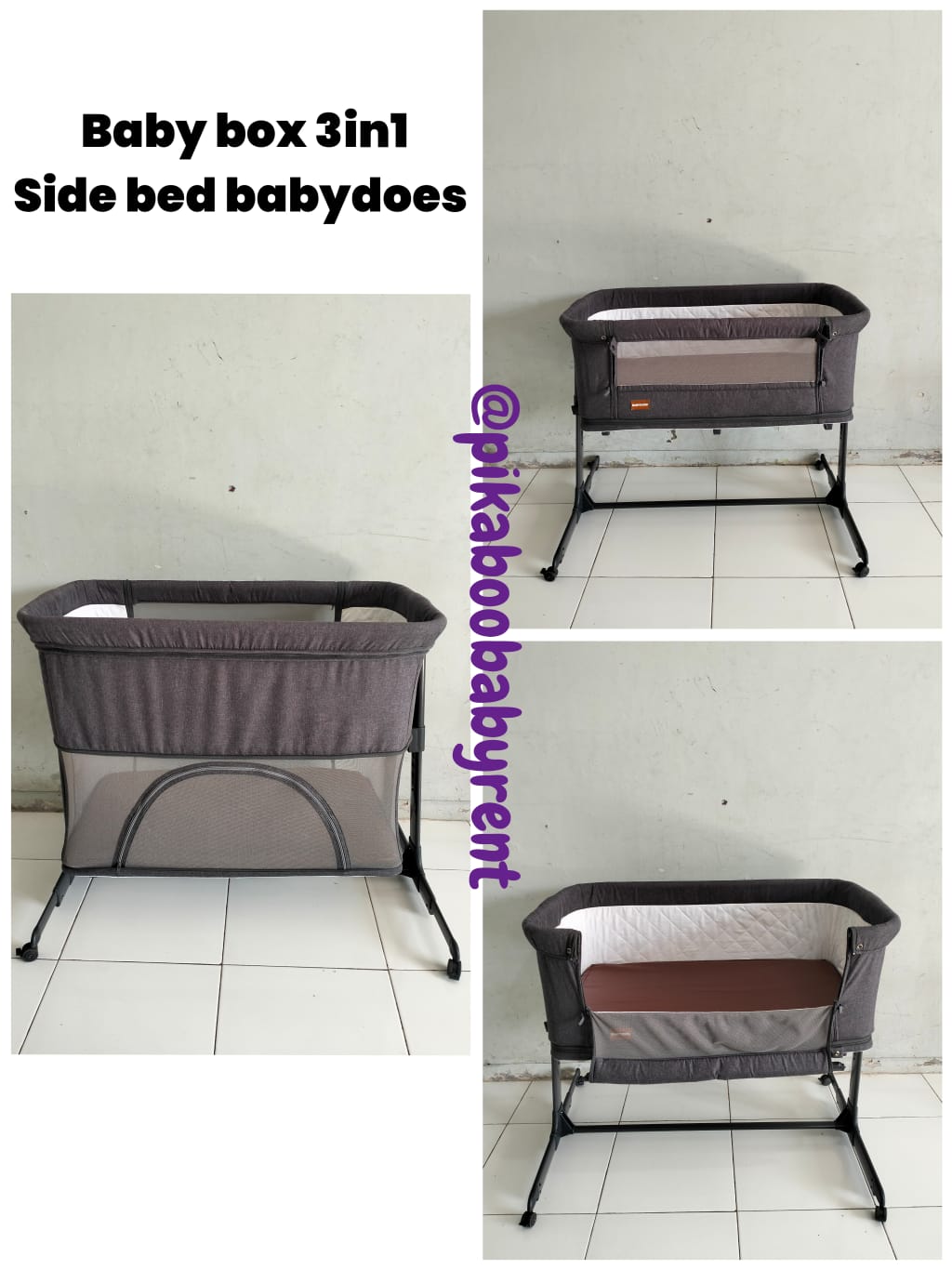 BABY BOX 3IN1 SIDE BED BABYDOES
