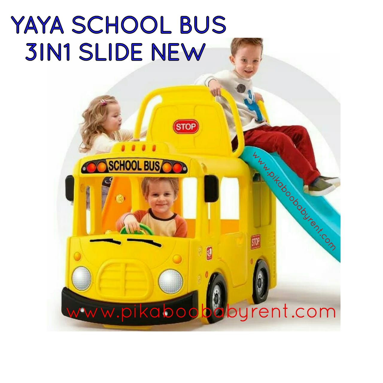 YAYA SCHOOL BUS 3 IN 1 SLIDE NEW