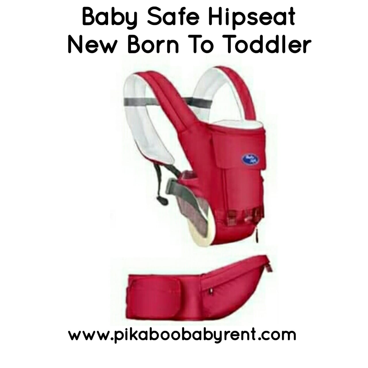 BABY SAFE HIPSEAT NEWBORN TO TODDLER RED