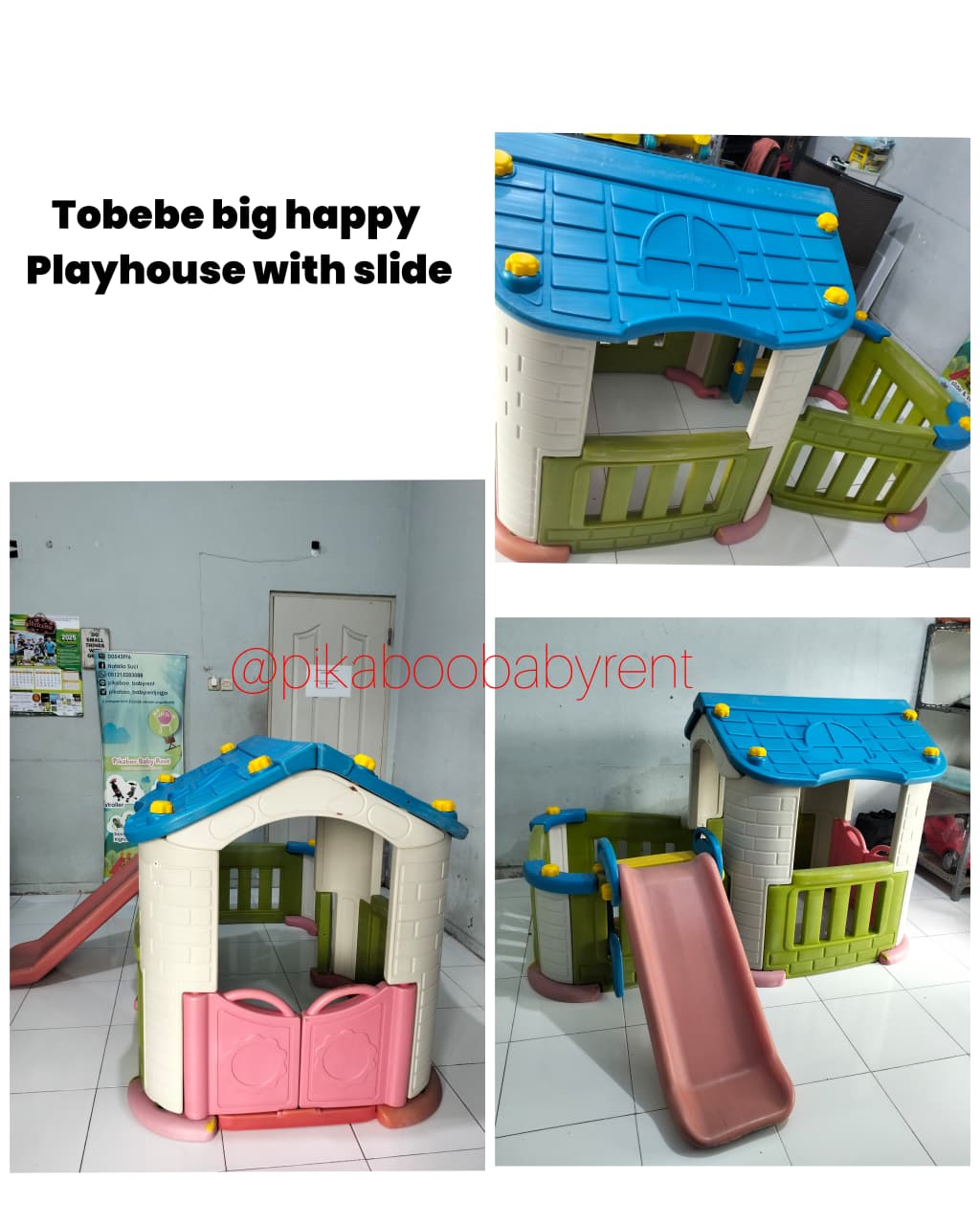 TOBEBE BIG HAPPY PLAYHOUSE WITH SLIDE