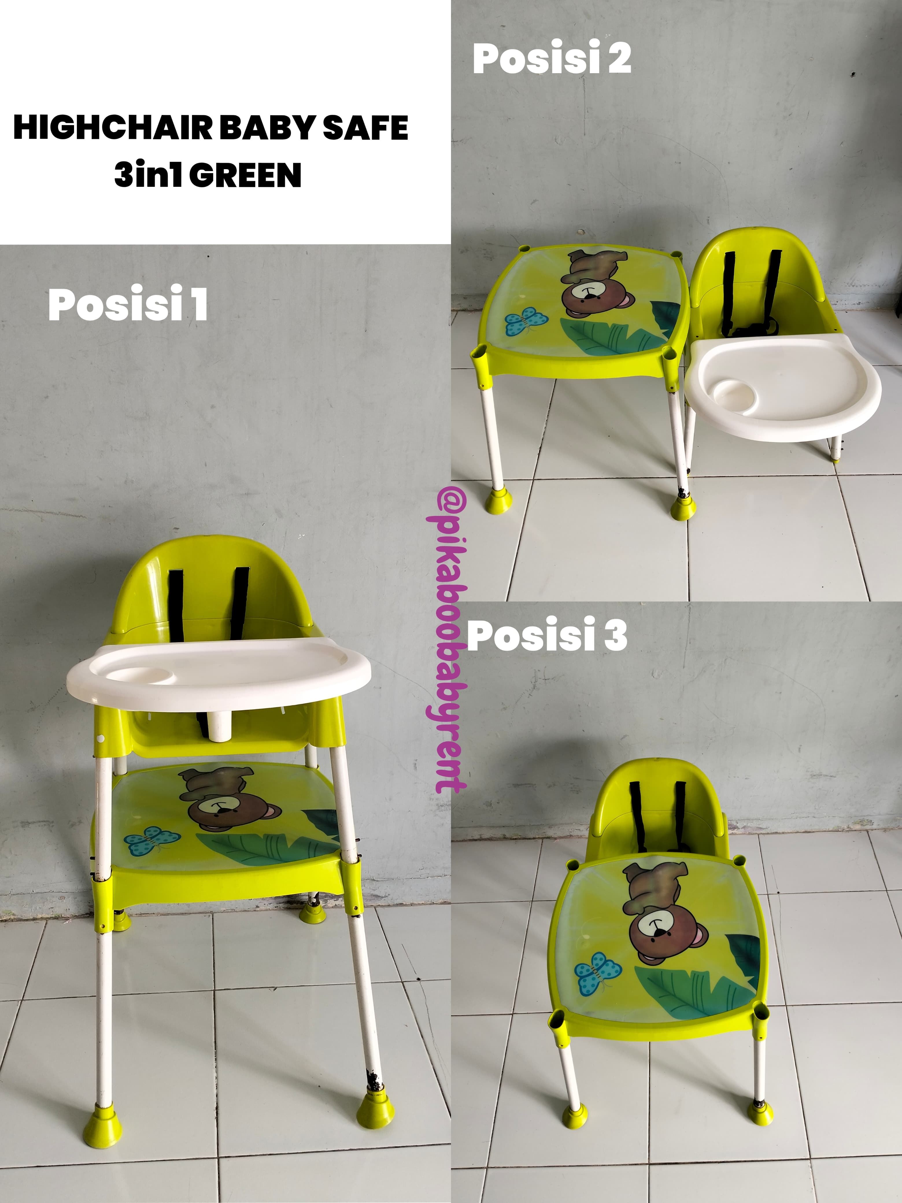 HIGHCHAIR BABYSAFE 3 IN 1 GREEN