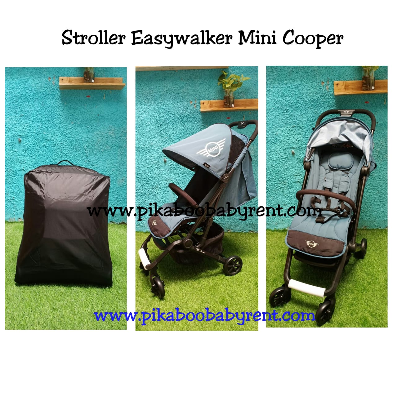 MINI COOPER EASY WALKER STROLLER ICE BLUE